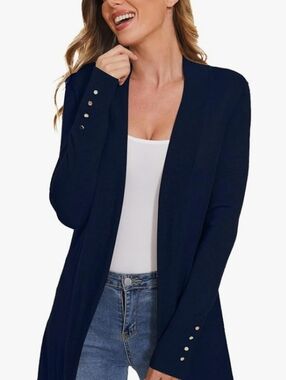 Cyrus Navy Open Front Lighweight Cardigan